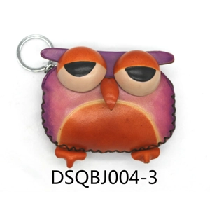 J004 Owl Leather Coin Purse Forest DSQBJ004