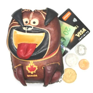 J028 Dog Leather Coin Purse Canada Souvenir DSQBJ028
