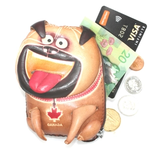 J028 Dog Leather Coin Purse Canada Souvenir DSQBJ028