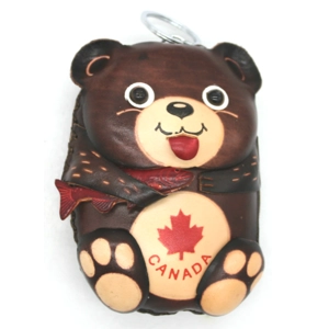 J031 Bear Leather Coin Purse Canada Souvenir DSQBJ031