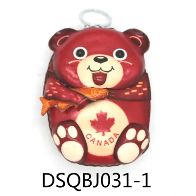 J031 Bear Leather Coin Purse Canada Souvenir DSQBJ031