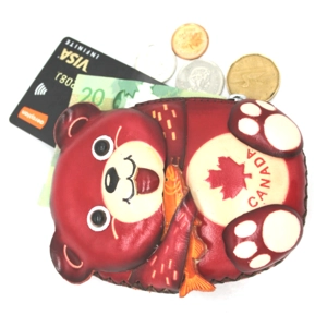 J031 Bear Leather Coin Purse Canada Souvenir DSQBJ031