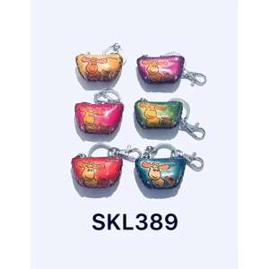 SKL389 Moose Bag Leather Key Chain Assorted Colors