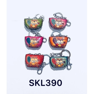 SKL390 Beaver Bag Leather Key Chain Assorted Colors