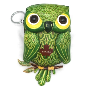 J032 Owl Leather Coin Purse Canada Souvenir