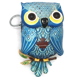 J032 Owl Leather Coin Purse Canada Souvenir