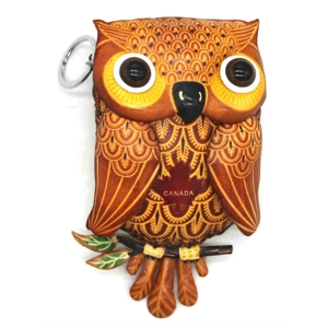 J032 Owl Leather Coin Purse Canada Souvenir
