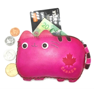 J034 Cat Leather Coin Purse Canada Souvenir DSQBJ034