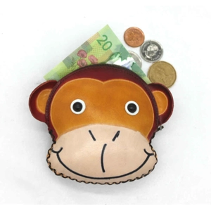 170 Monkey Leather Coin Purse Forest DSQB170