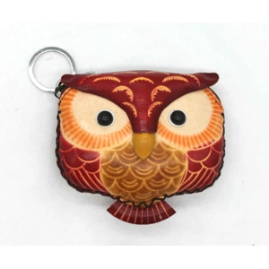 149 Owl Leather Coin Purse Forest DSQB149