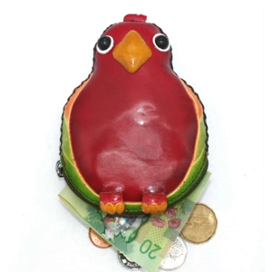 8019 Bird Leather Coin Purse Forest DSQB8019