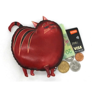 6224 Cat Leather Coin Purse Farm DSQB6224