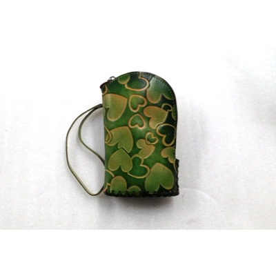 SJTN027 Leaf Leather Coin Purse Forest