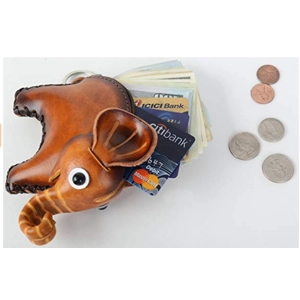 100 Elephant Leather Coin Purse Forest DSQB100