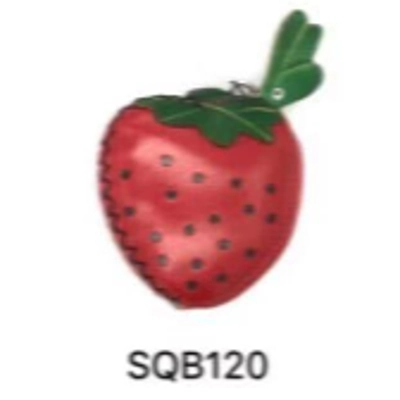 SQB120 Strawberry Leather Coin Purse Farm