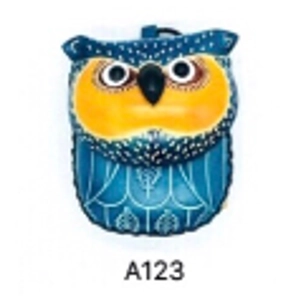 A123 Owl Leather Coin Purse Forest DSQBA123