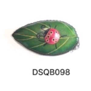098 Ladybug Leather Coin Purse Forest DSQB098
