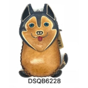 6228 Wolf Leather Coin Purse Forest DSQB6228 Husky Dog