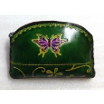040 Butterfly Leather Coin Purse Forest DSQB040