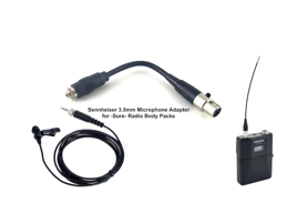Sennheiser lavalier microphone adapter to  “Shure” 4-pin TA4F / QLXD1, SLX1, BLX1 UR1