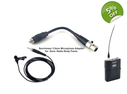 Sennheiser lavalier microphone adapter to  “Shure” 4-pin TA4F / QLXD1, SLX1, BLX1 UR1