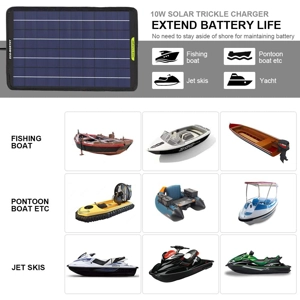 12 Volt 10 Watt Solar Car Battery Charger & Maintainer