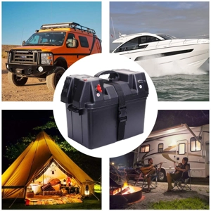 Trolling Motor Smart Battery Box Power Center with USB and DC Ports, Black