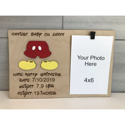 Mickey or Minnie Baby Stats Photo Frame