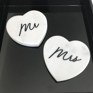 Set of 2 Mr Mrs Heart Shaped..