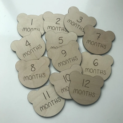 Baby Bear Shape Month Markers