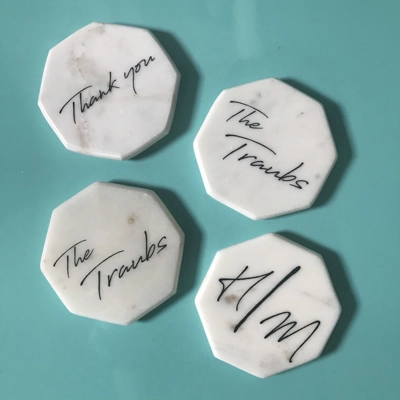 Personalized Marble Coasters