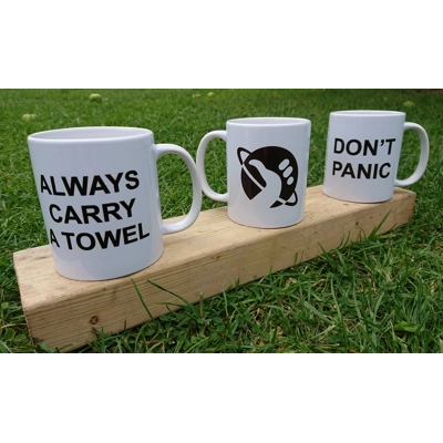 Hitchhiker's Guide to the Galaxy mugs