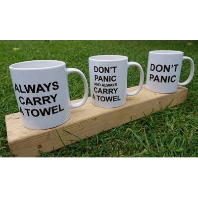 Hitchhiker's Guide to the Galaxy mugs