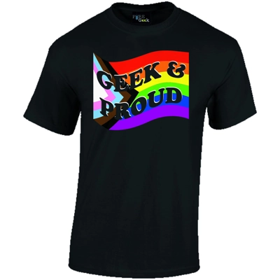 Geek Pride / Geek & Proud LGBTQ+ Progress Flag Tee