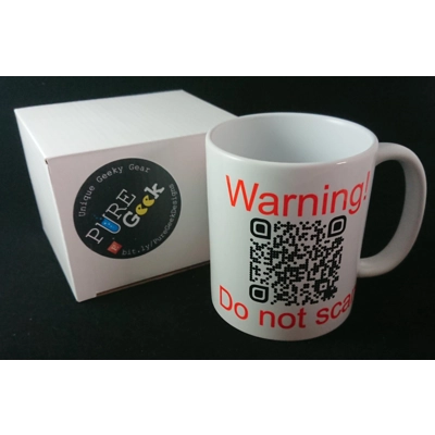 Warning! Do Not Scan - Rick Roll mug by Pure Geek