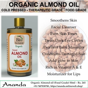 Organic Sweet Almond oil 50ml