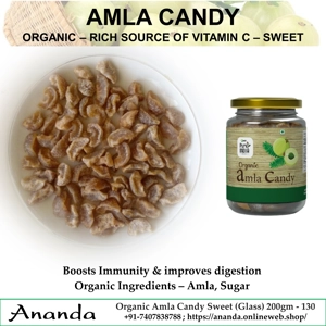 Organic Amla Candy Sweet 200gm Glass bottle