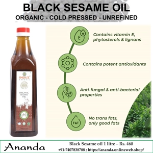 Organic Black Sesame oil 1 litre