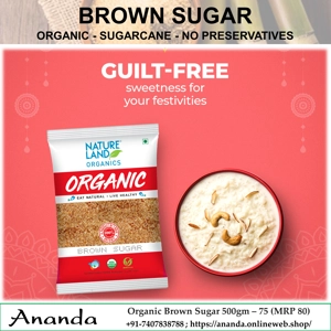Organic Brown Sugar 500gm Organic Brown Sugar 500gm