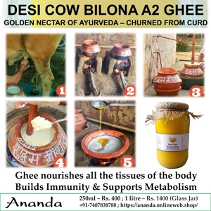 Desi Cow Bilona A2 Ghee (Glass Jar) 1 litre