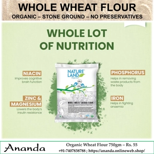 Organic Whole Wheat Flour 750gm