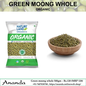 Organic Green Moong Whole 500gm