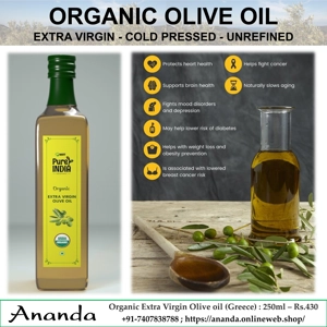 Organic Extra Virgin Olive oil 250ml (Greece)