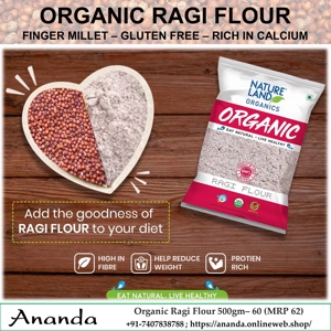 Organic Ragi Flour Finger Millet 500gm