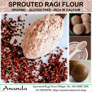 Organic Sprouted Ragi flour 500gm