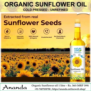 Organic Sunflower oil 1litre