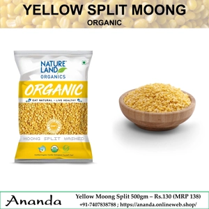Organic Yellow Split Moong Dal 500gm