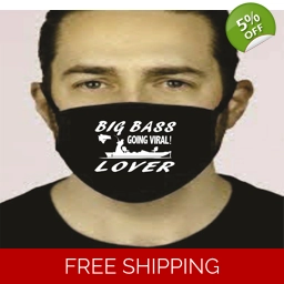 Big Bass Fish Lover Face Mask Cotton Washable Social Dista..