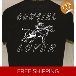 Rodeo Cowgirl Lover T shirt Black M L XL 2XL more Tshirts ..