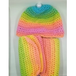 Ebuuks Pastel Variegated Hat and Scarf Set with Satin Lining Ebuuks Pastel Variegated Hat and Scarf Set with Satin Lining